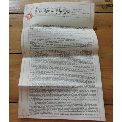 Vintage London Mortgage Document For 71 Marlborough Road Wimbledon Surrey 1931