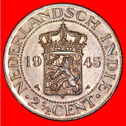 USA TYPE 1936-1945:NETHERLANDS EAST INDIES★2.5 CENTS 1945P★DISCOVERY★NO RESERVE