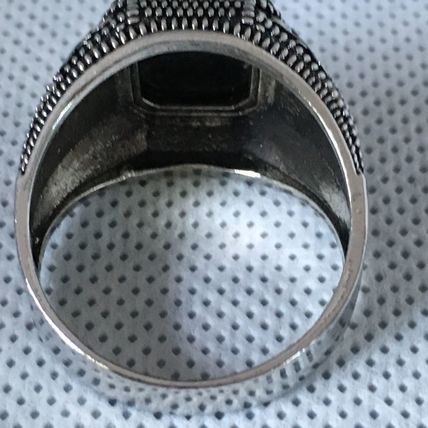 Ring Men’s Natural Black Simulated Onyx Square #289 USA Seller