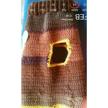 Doggie Sweater, Crochet, Brown