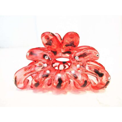 Clear flower hair claw clips with crystals
