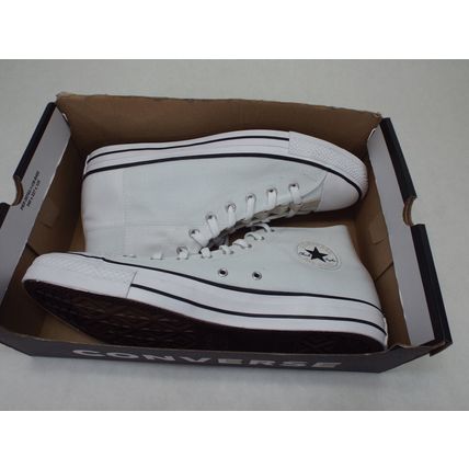 New Mens 13 Converse Chuck CTAS Pro Hi White Black Vegan Shoes MSRP $70 170131F