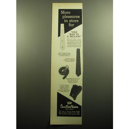 1958 Countess Mara Ties Advertisement - Tack Room and Woven