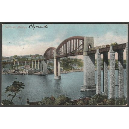Saltash Bridge, Plymouth, Devon, 1904 - Valentine's Postcard