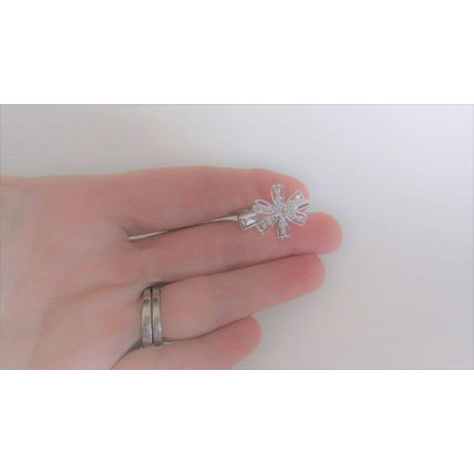 Set of 2 extra small silver flower metal alligator hair clip for fine thin hair