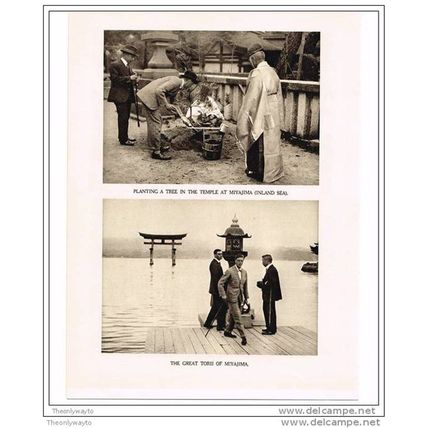 PRINCE VISITS THE INLAND SEA, MIYAJIMA, JAPAN, BOOK ILLUSTRATION (PRINT), 1922