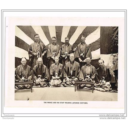 PRINCE & STAFF IN JAPANESE COSTUME, BOOK ILLUSTRATION (PRINT), 1922