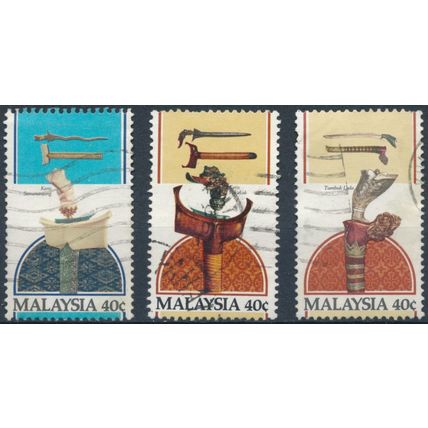 Traditional Malay Weapons: 3 Values - Malaysia 1981 - F H - SG 291/2 & 294