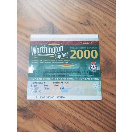 2000 League Cup Final Ticket - Leicester C vs Tranmere Rovers