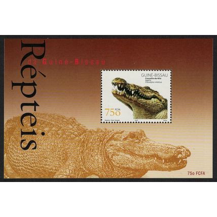 Guinea-Bissau Crocodile Reptiles MS 2002 MNH SG#MS1377