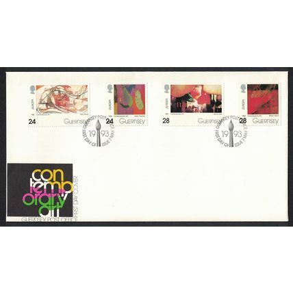 Guernsey Europa Paintings Contemporary Art 4v FDC 1993 SG#607-610