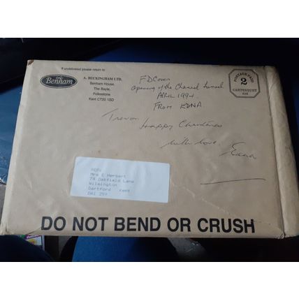 postally used envelope england has rip to front comes empty