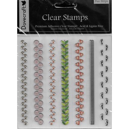 Dovecraft. Fun Strips Clear Stamp Set. Stamping Cardmaking Scrapbooking Crafts