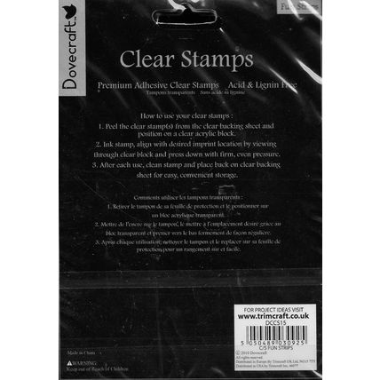Dovecraft. Fun Strips Clear Stamp Set. Stamping Cardmaking Scrapbooking Crafts
