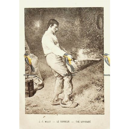 Le Vanner (The Winnower), J F Millet, French Braun Art Postcard, 1920s