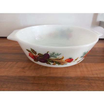 Vintage JAJ Pyrex Tuscany Market Garden Casserole Dish 505 1970's 19cm Round