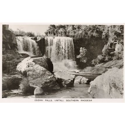 Odzani Falls Umtall Rhodesia Real Photo African Rare Old Postcard