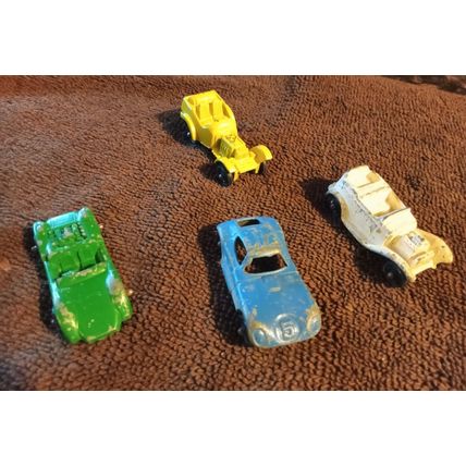 7 Old Tootsie Toys & Midget Toys 1:64 Scale 2 Roadsters 3 vets 2 other 1960s GC
