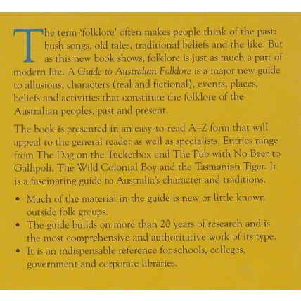 A Guide To Australian Folklore by Gwenda Davey & Graham Seal. Ref: B6230