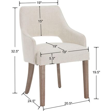 Linen Dining Chairs Set of 4 Upholstered Accent Chairs Side Chair with Wood Legs