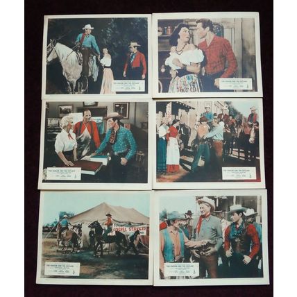 PARSON AND THE OUTLAW, The (1957) 7 UK FOH / Lobby cards ***Anthony Dexter***