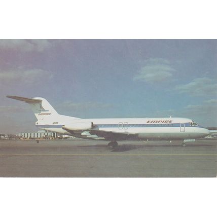 Empire Airlines FOKKER F28 4000 Civil Aircraft Postcard (QA282)
