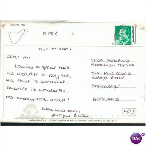 Tenerife Postcard 1993 - Tenerife Island - El Prix