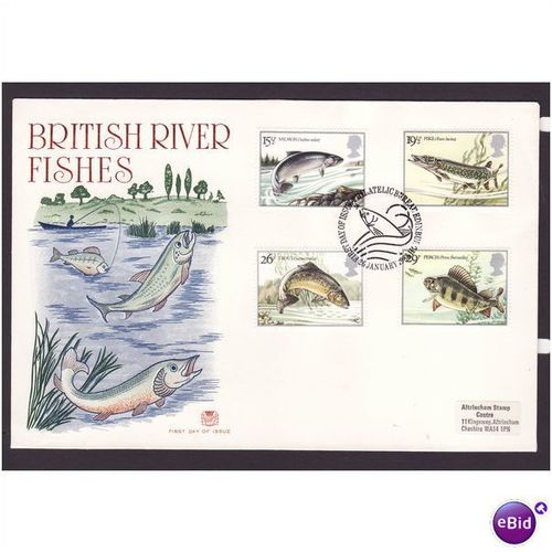 GREAT BRITAIN 1983 BRITISH RIVER FISHES FIRST DAY COVER#4