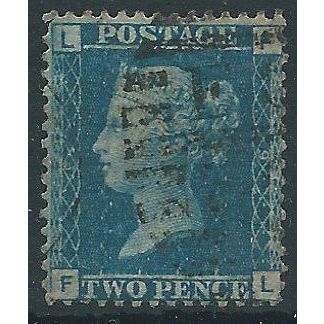 1858 SG45 2d Blue Plate 9 Good/Fine Used Check Letters "CF".