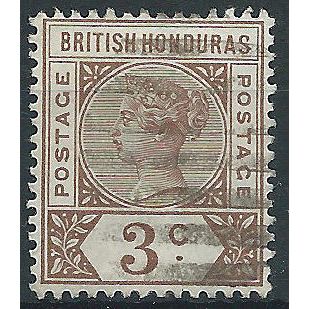 British Honduras 1891 SG53 3c Brown Good+ Used .. ..