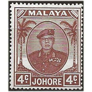 Johore 1949 SG136 4c Brown Mounted Mint .. .