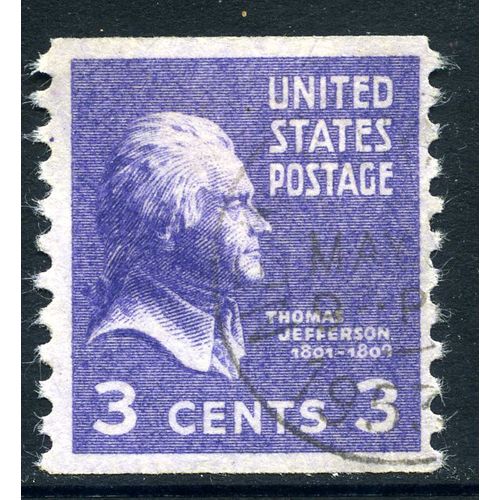 USA 1939 Thomas Jefferson (Coil), 3c, Scott 842, Used