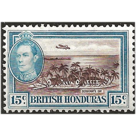 British Honduras 1938 SG156 15c Brown & Light Blue Mounted Mint .. ..