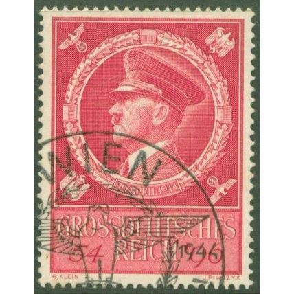 GERMANY - 1944 Hitlers 55th Birthday - 54pf + 96pf brown - F.U.