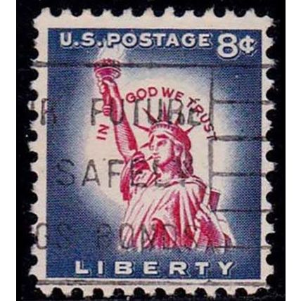 USA 1954 Liberty 8c Used Stamp.