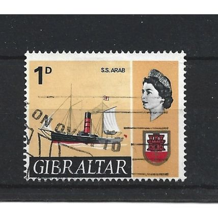 Gibraltar.SG201 1d Arab (early steamer).Fine Used.Mar24
