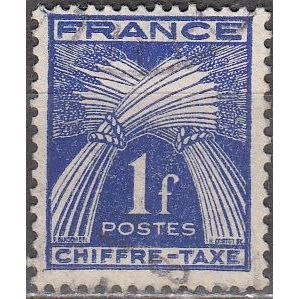 France 1943 Michel Taxe 73 O Cote (2008) 0.15 € Gerbes Cachet rond