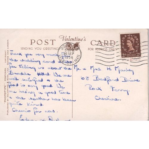 Vintage Valentines PC 1956 - Zig-Zag Walk and Bradda Head, Port Erin - IOM