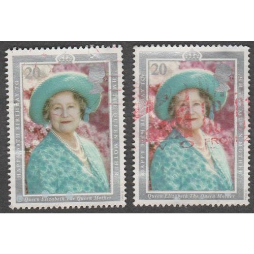 1990 Queen Mum's 90th Birthday 20p Value. Queen Elizabeth, Queen Mother. F/ Used