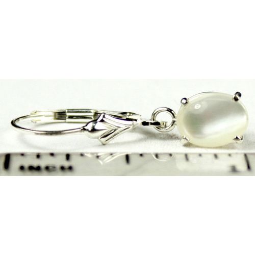 Mother of Pearl, 925 Sterling Silver Leverback Earrings, SE007