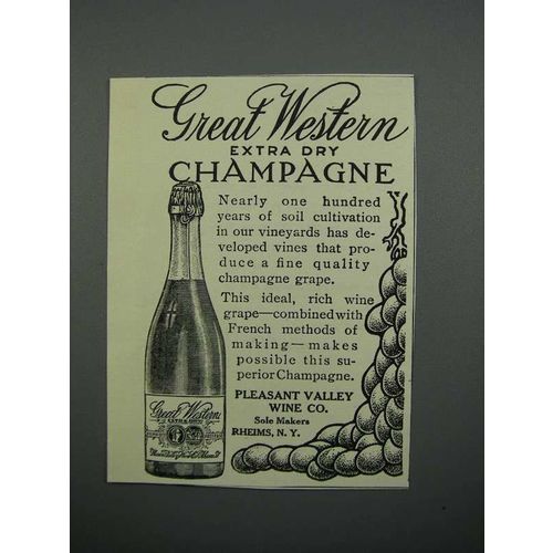 1908 Great Western Extra Dry Champagne Ad - soil cultivation