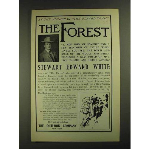 1903 The Forest Book by Stewart Edward White Ad - Author of Blazed Trail