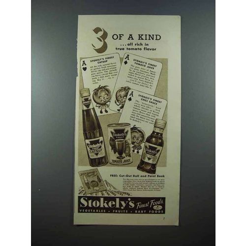 1937 Stokely's Catsup, Tomato Juice, Chili Sauce Ad