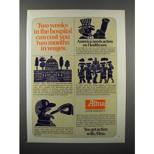 1972 Aetna Insurance Ad - Two Weeks in the Hospital