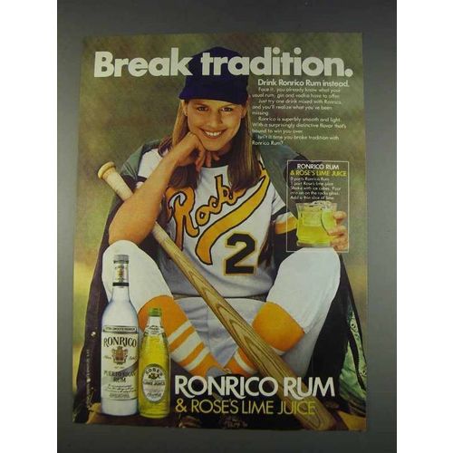 1982 Ronrico Rum & Rose's Lime Juice Ad - Break Tradition