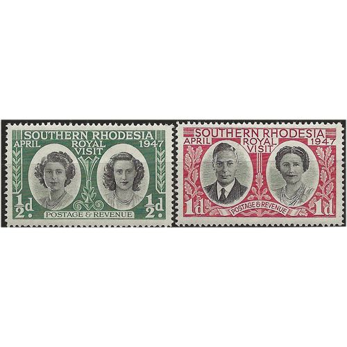 Southern Rhodesia 1947 Royal Visit Set SG62-63 Mounted Mint . ..