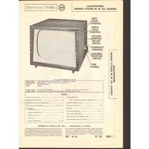 HALLICRAFTERS model 17T310x television receiver Sams Photofact manual