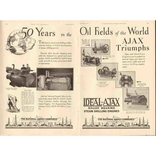 AJAX IRON WORKS 1931 Fifty years oil field world triumphs vintage ad