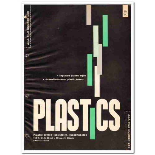 PLASTIC LETTER INDUSTRIES INC 1964 Engraved signs vintage catalog