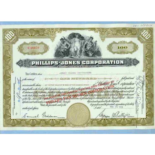 New York na Stock Certificate Company: Phillips-Jones Corporation ~58